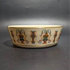 Lenox Lido Hand Decorated Porcelain Bowl Multicolor Gold Rim Vintage